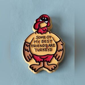 3/$25💙Vintage 1981 Hallmark Turkey Pin Brooch Some Best Friends Are Turkeys